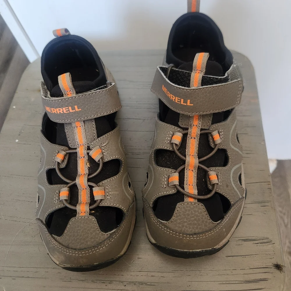 Merrell Kids' Brown and Orange Adventure Sandals